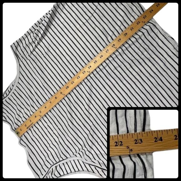 French Laundry Striped Crochet Embellished Tank Top Black and White 22/24 - Picture 8 of 8